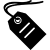 a black coupon logo with a white square background